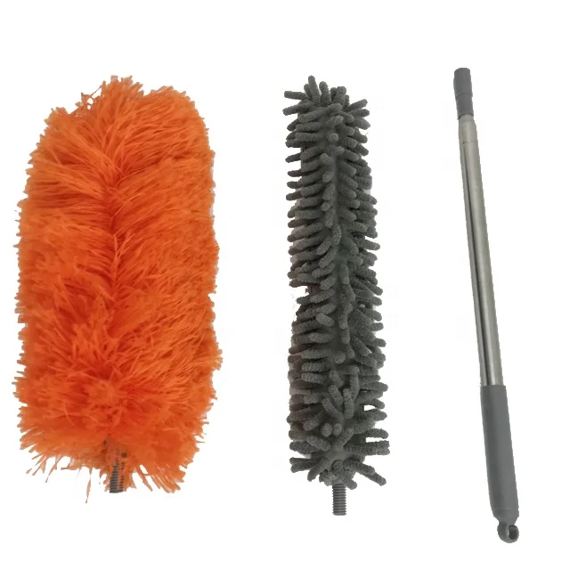 Portable extendable telescopic and bendable microfiber Chenille duster