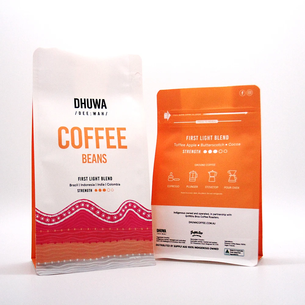 Bags Valve Zipper Aluminum Foil Body Scrub Packaging Matte Black Eight Side Seal Stand Up With Custom Coffee Pouch