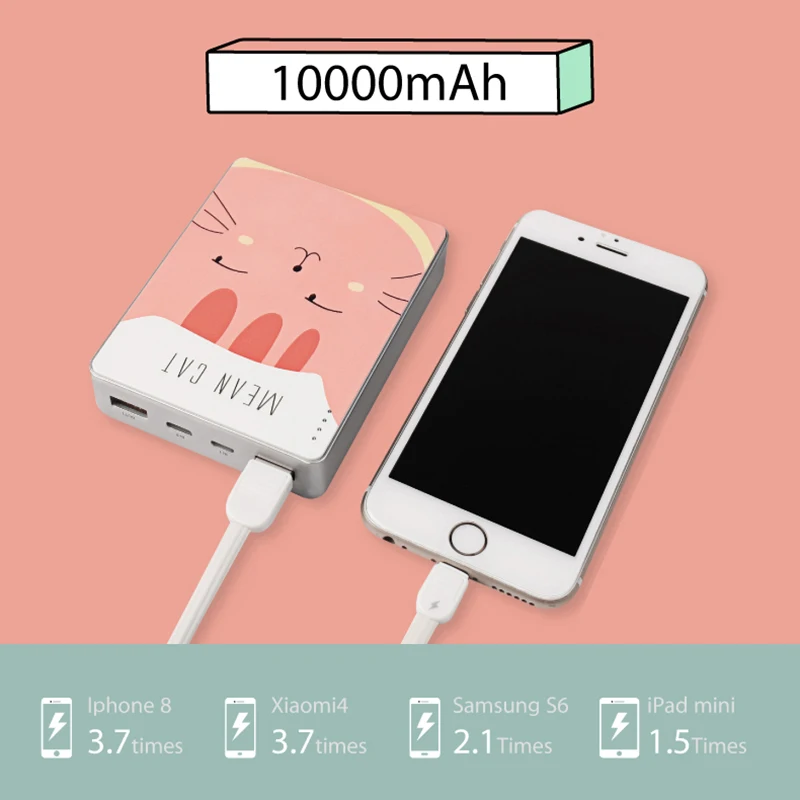 2021 popular products cute rabbit pet photo best selling powerbank 10000mah big capacity power bank cellphone charger
