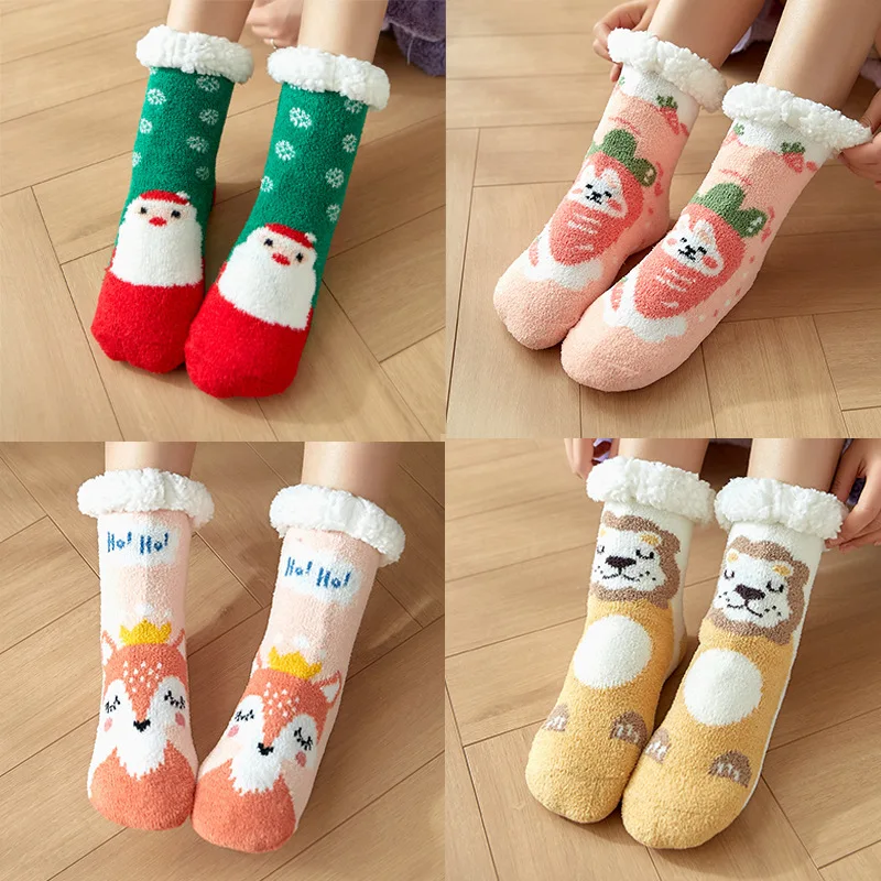 Best Selling Cartoon Cozy Fuzzy Sherpa Socks Breathable Sherpa Slipper Socks Custom Sherpa Socks With Detailed Printing