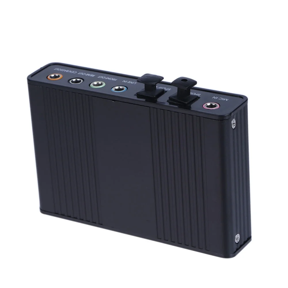 Новое поступление внешняя звуковая карта USB 6-канальная 5 1 для ноутбука ПК с драйвером CD + USB-кабель