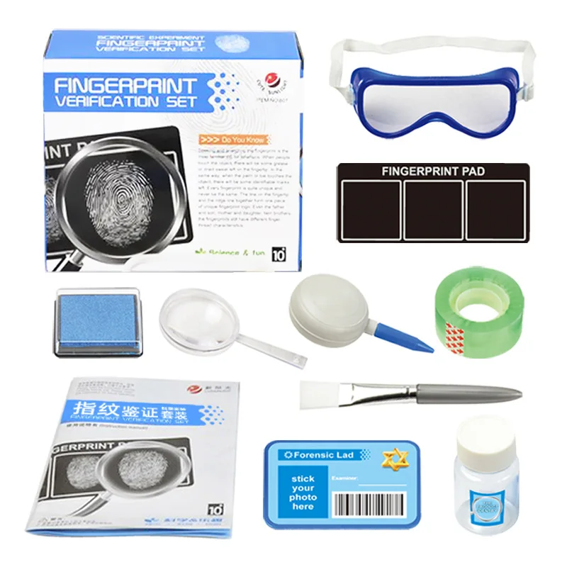 Unisex DIY STEM Physics Educational Toy  Science & Engineering Toys Fingerprint Forensics Lab Set