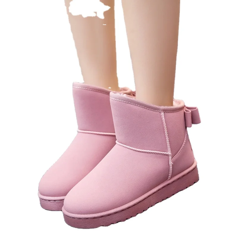  2021 Winter Kids Fashion snow boots warm plush soft bottom Bow girls