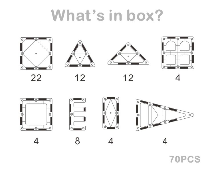 Custom Kids Cossy 3D Triangle Magnetic Tiles Toys ABS Plastic Magnet Toy For Boys And Girls