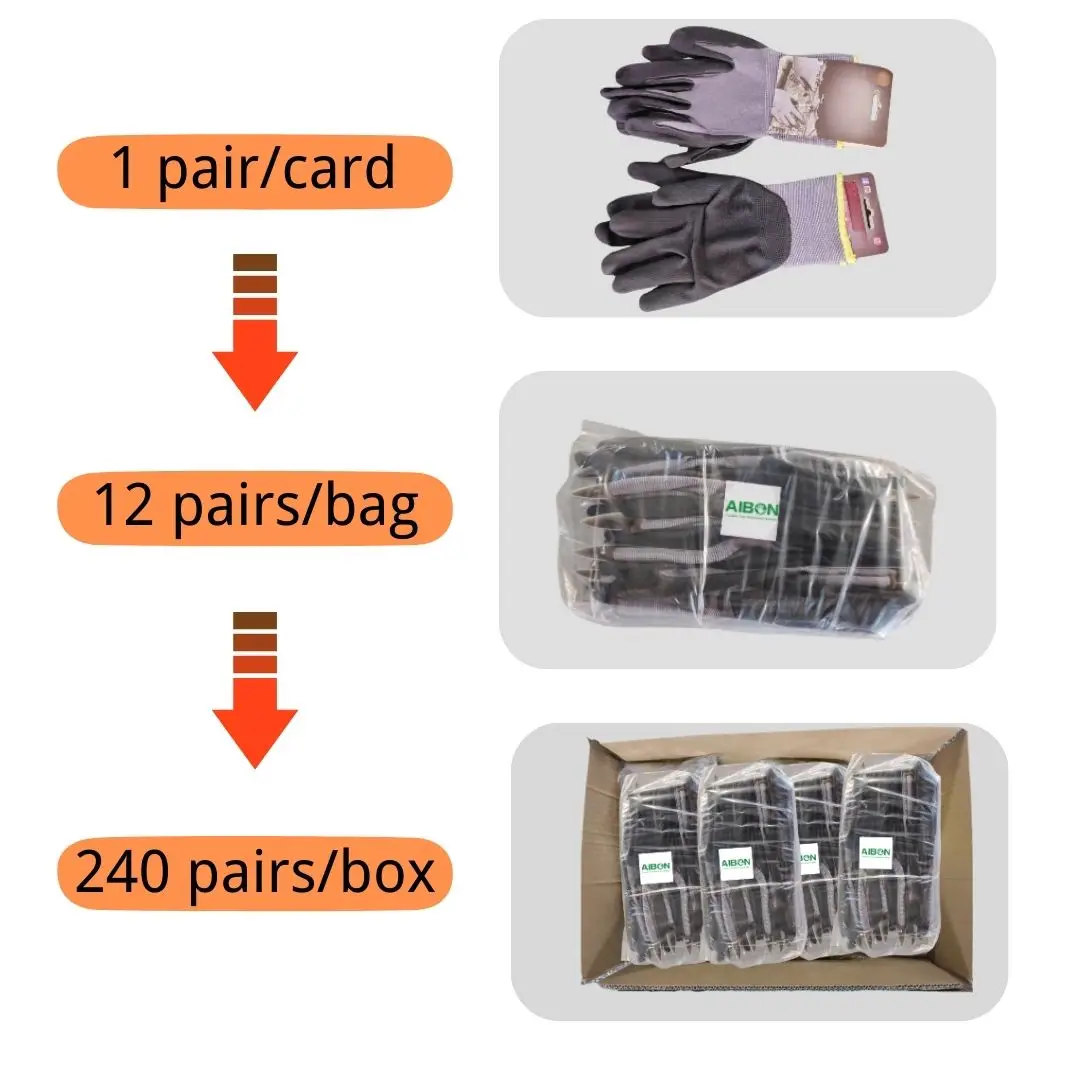 High Quality Eco Friendly Breathable Construction Heavy Duty Grip Protection Labor Coating Pu Hand Garden Work Safety Gloves