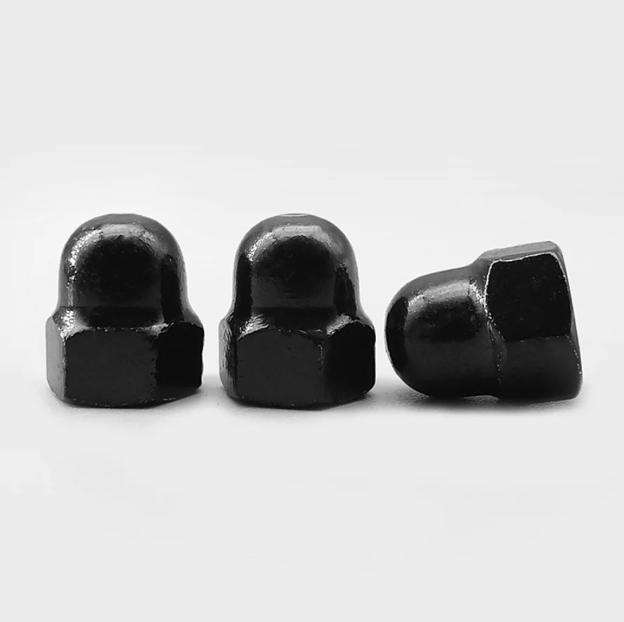 Black Steel Hexagon Acorn Nuts DIN1587  Black Oxide Coating Acorn Hexagon Nuts Round Cap Nut