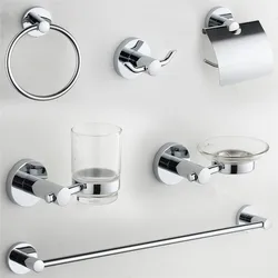 Hotel Project Wall Mounted Chrome Modern Sanitary Fittings Bathroom Accessories set