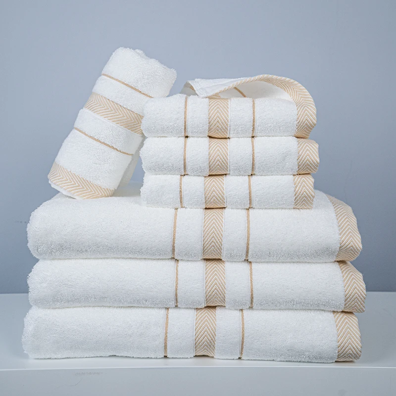 High quality Egypt cotton Satin gear bath towel set 100% cotton hotel soft and absorbent bath face towel custom logo