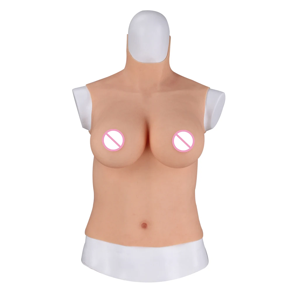 KnowU Hot Sale C Cup No Oil Halfings body Long Silicone Breast Form with Big Boobs for Crossdressers and Transgenders