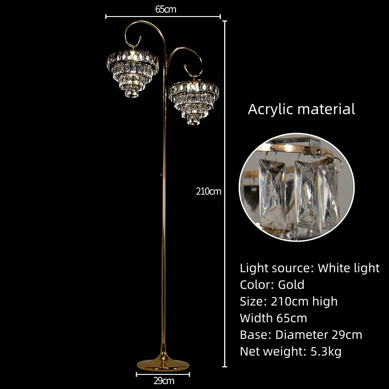 Wedding Decorative Floor Acrylic Chandelier Centerpiece Crystal Pendant Decor Light