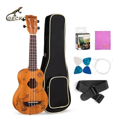 Mahogany ukelele  23inch concert hricane  black china ukulele bass acoustic guitar
