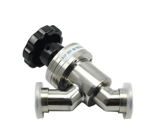 SS304 SS316L KF Flanged Manual Y Inline Type  Angle Valve with Bellow High Vacuum Bellow Sealed Flapper Valve