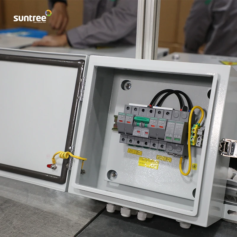 suntree solar panel  dc pv array combination box 550v 1000v 2 strings combiner boxes price