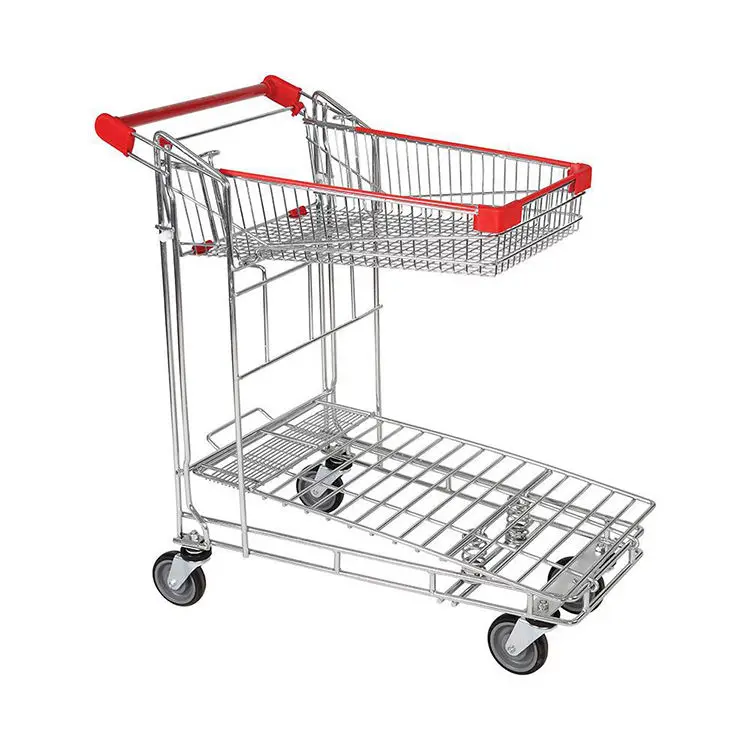 Flat Trolley Folded Cart Foldable Hand Platform Cart Movable Trolley Industrial Trolley Push Cart