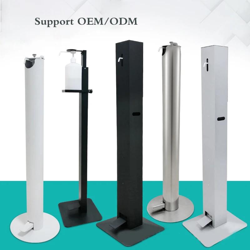 
Foot Pedal Controlled Stainless Steel Floor Stand Foot Pedal Sanitizer Soap Dispenser stand 