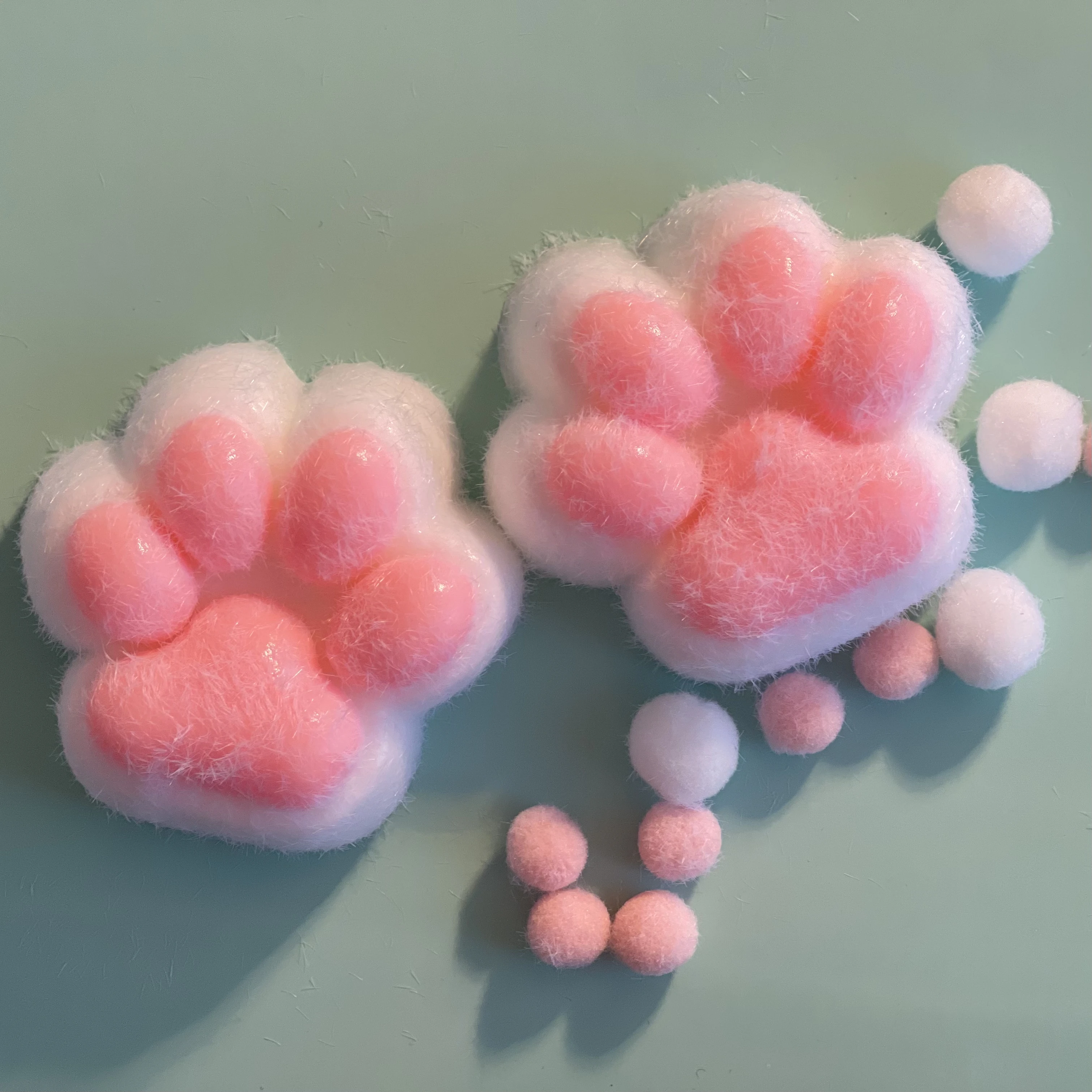Ultra Soft Cute Furry Cat Paw Squishy Toy TPR Stress Relieving Kawaii Squishy Fidget Toy Set Taba Squishy