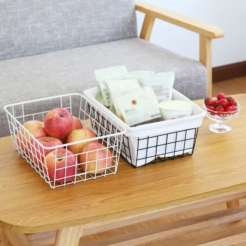 Wrought Iron Storage Basket Desktop Organizer With Large Capacity Multipurpose And Multifunctional. Sturdy And Durable