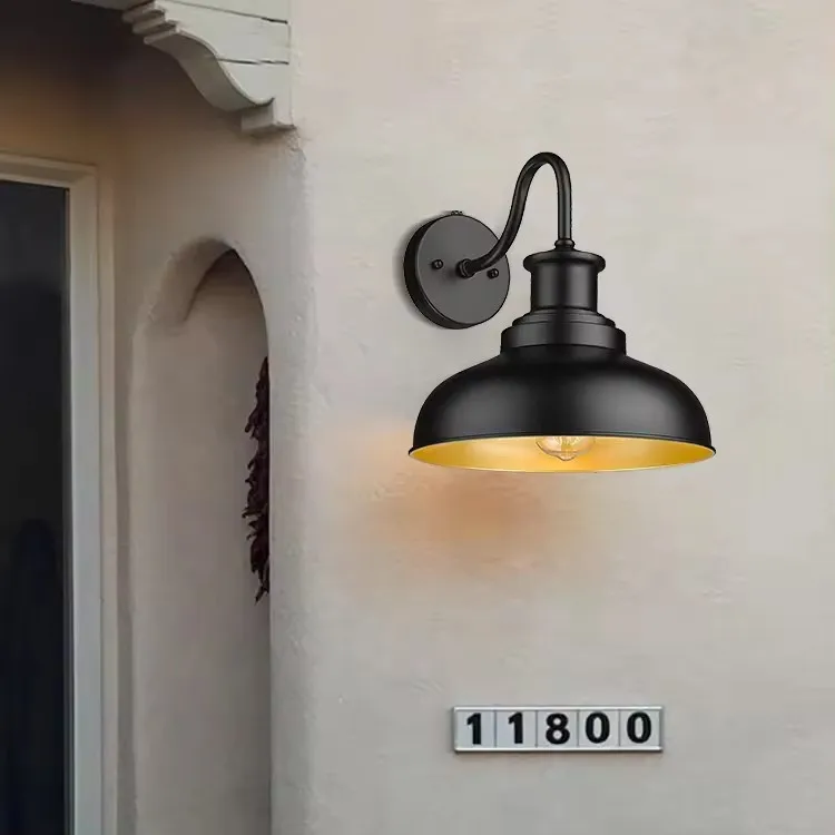 Dusk To Dawn Sensor Switch Outside Wall Lamps Garden Gate Garage Iron Glass E26 Decorative Outdoor Wall Lights