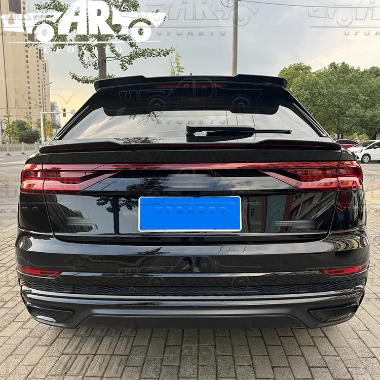 Rear Bumper Bright Black Rear Roof Spoiler Wing Roof Spoiler For Audi Q8 2018+