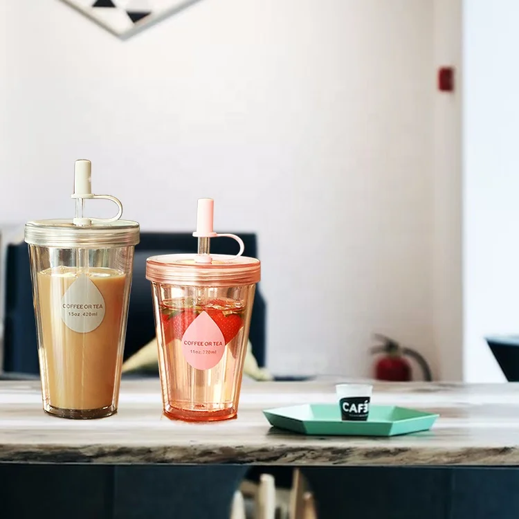 Оптовая продажа от производителя, чашка для молока, чая, милая бутылка для напитков, воды, пластиковая чашка для воды с крышкой