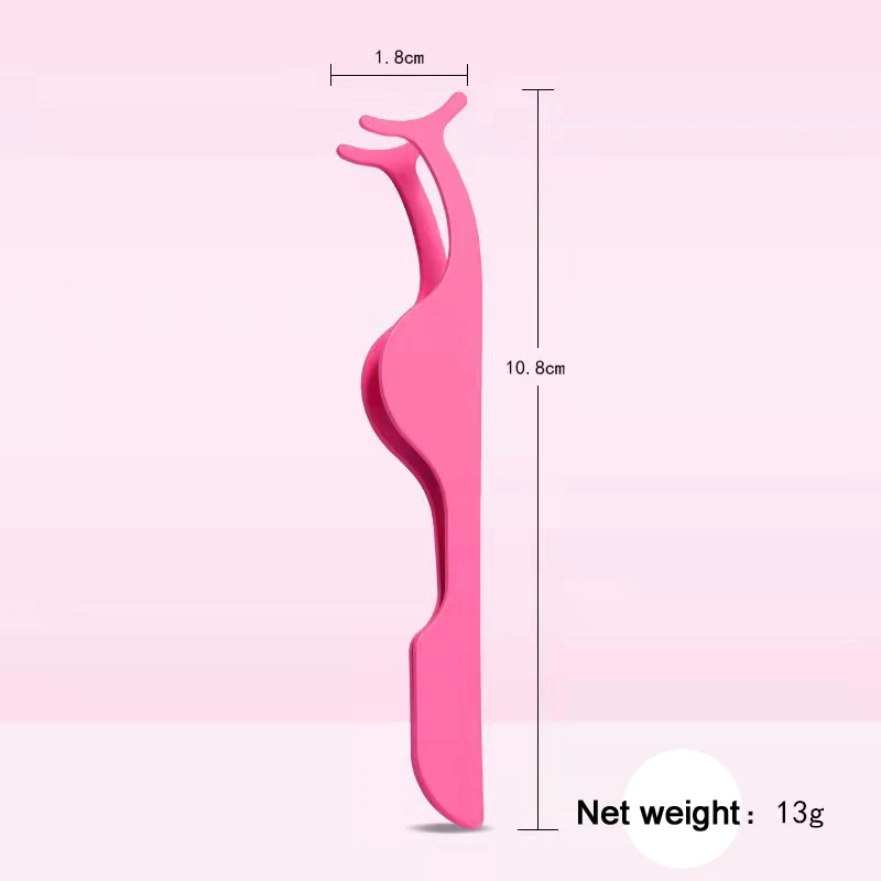 Custom Logo Private Label Pink Plastic Lashes Applicator Tweezers Bulk Magnetic Lash Tweezers Packaging False Eyelash Tweezers