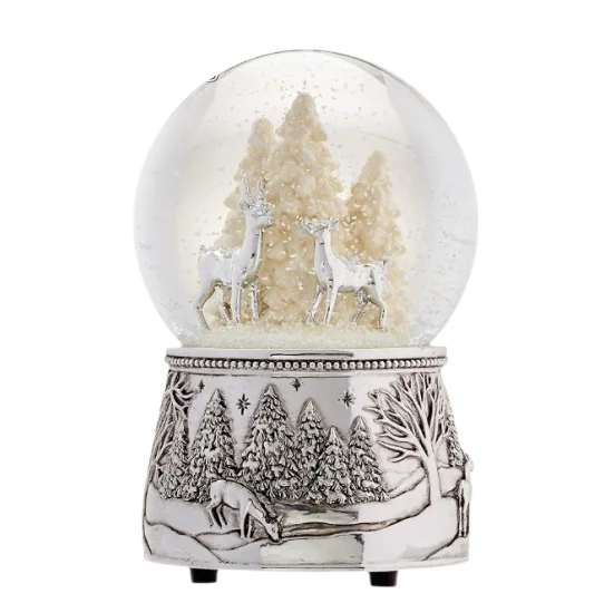 Wholesale home Decor Plays Silent Night Alpine Forest Snow Globe