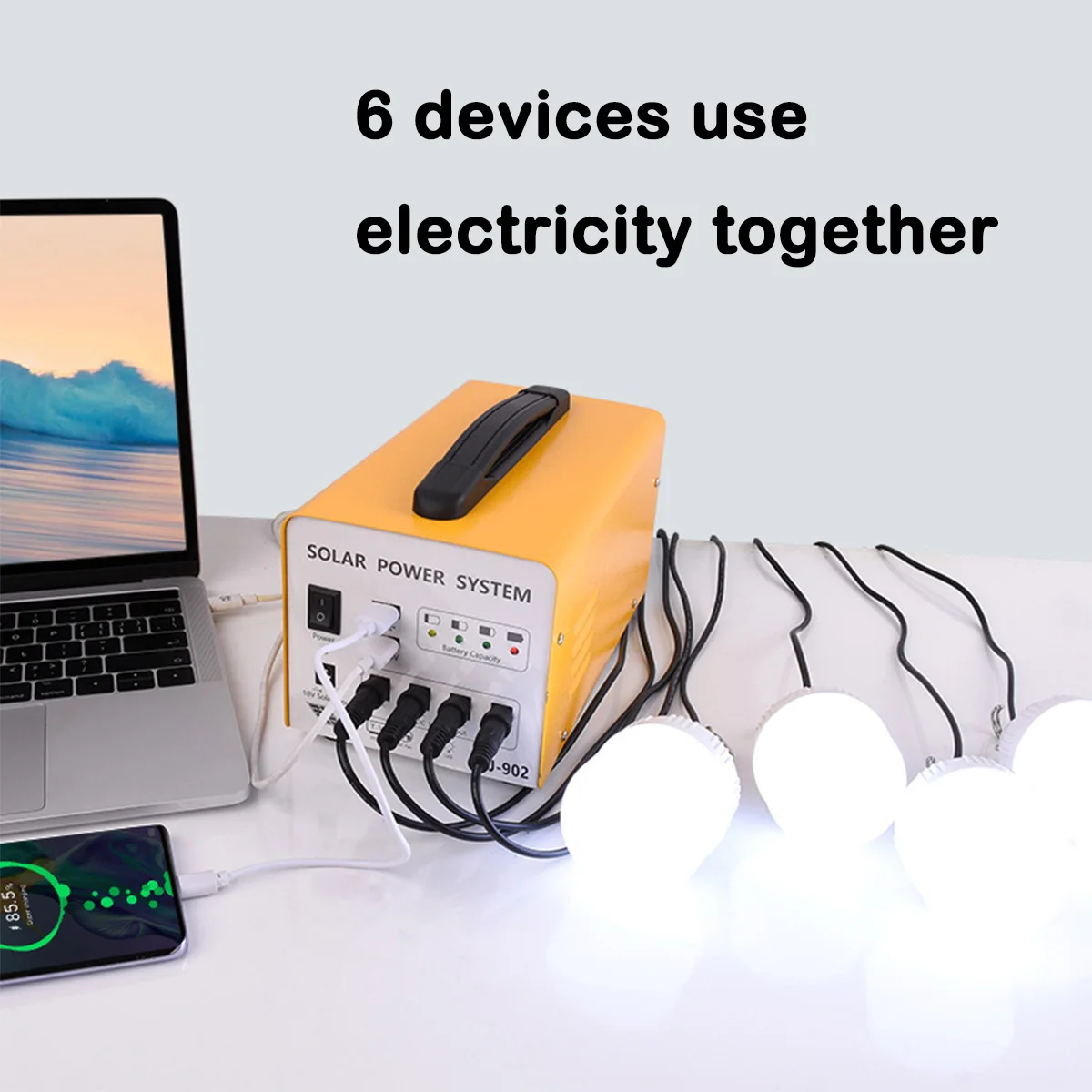 Solar Generator for Home Backup, Lithium Battery 12V Emergency, Outdoor Camping (Solar Panel Optional)