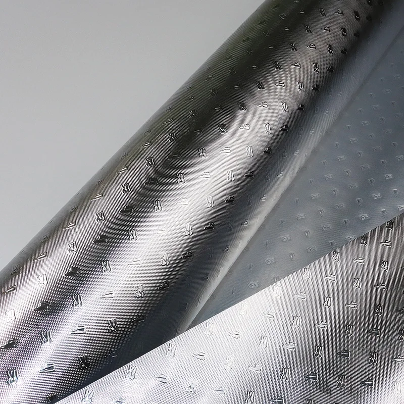 PVC Aluminum Film Metallized Foil pvc film for shipping bag and box insulation materialssnowflake pattern