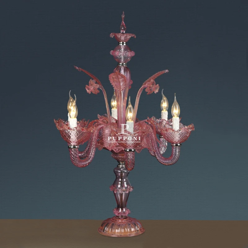 New Arrival Purple Modern Luxury Lighting Pendant Light Murano Style Glass Art Hanging Lamps Chandelier