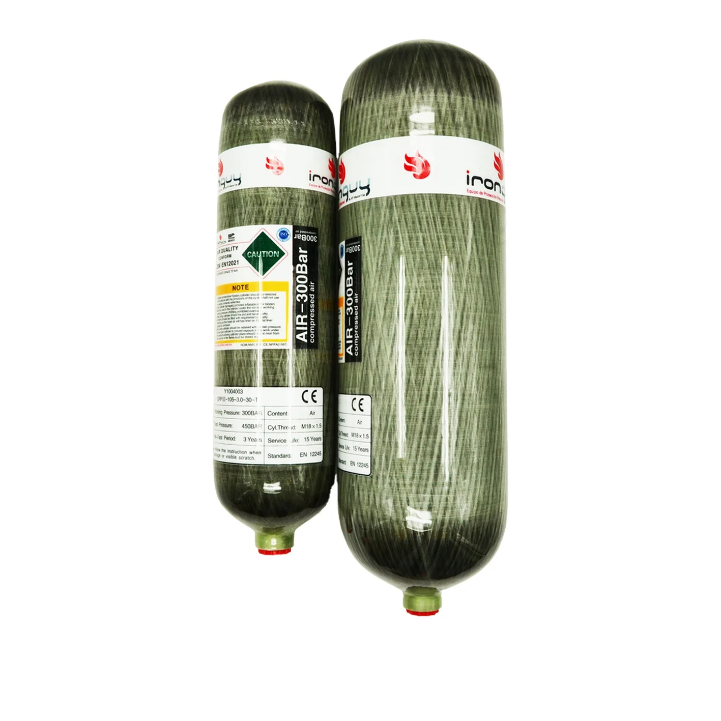 Carbon Fiber Cylinder Composite Material Tank SCUBA TANK CE Hot Sale High Pressure 300bar 6.8L Shanghai Oxygen 30M Pa EN STD