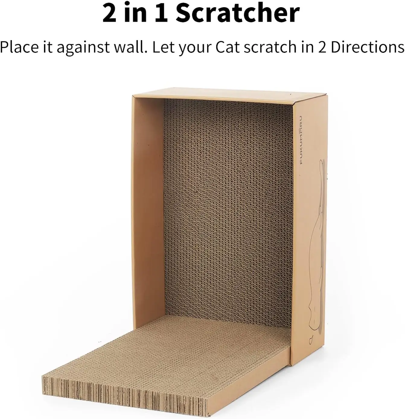 New Design L Shape Cat Scratcher Cardboard Cat Scratching with Ball Toy High-Density Cat Scratching Boards Pads