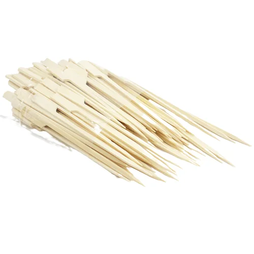 25cm Bamboo Wooden BBQ Skewers Food Bamboo Meat Tool Bamboo Skewers Paddle Sticks Disposable Long Sticks Catering Grill Camping