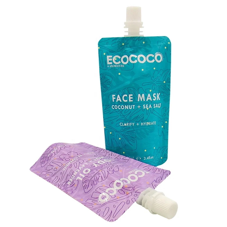 Custom Printed Spout Pouches Doypack Liquid Pouch Body Oil Face Mask Emulsion Beverage Packing Liquid Spout Bag