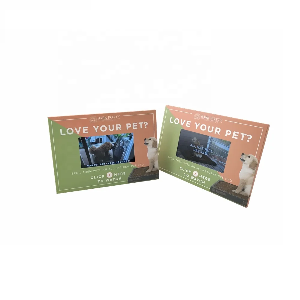 5.0 Inch IPS Screen Promotional Video Brochure TV Card With Stander