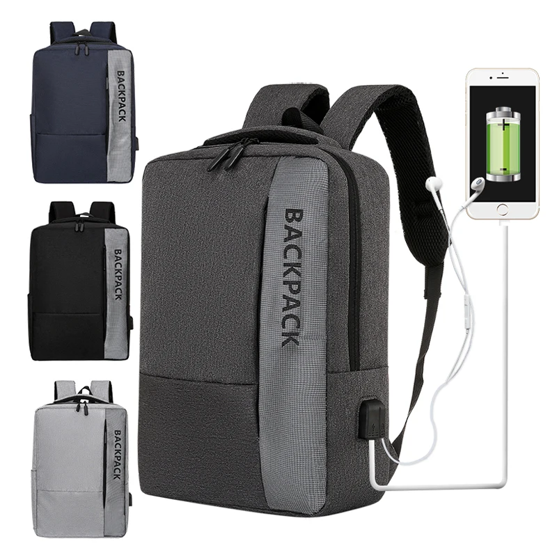 Japan style simple fashion custom logo factory direct wholesale good quality waterproof USB laptop backpack bagpack knapsack