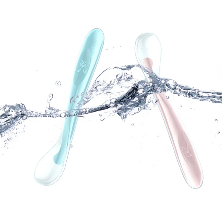Custom Made Baby Silicone Bendable Spoon Feeder Bpa Free PP Material infant Silicone smooth Spoon Weaning Silicon