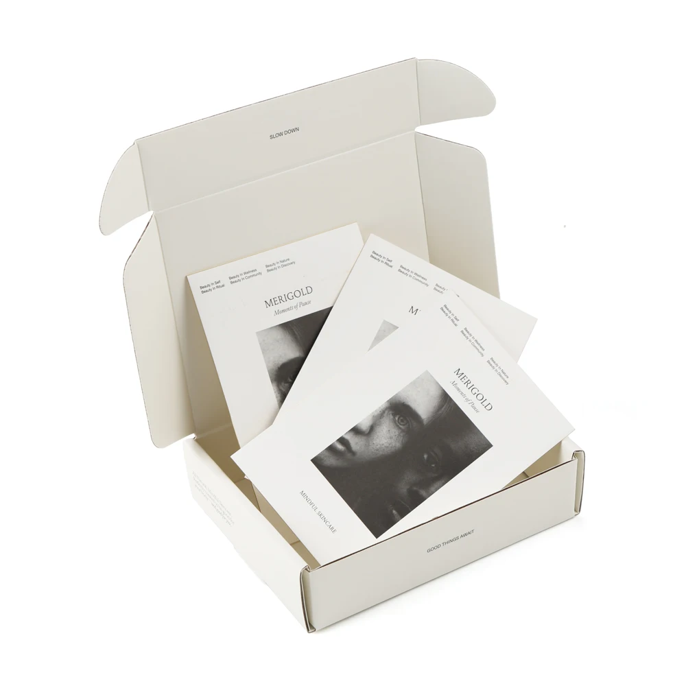 wholesale corrugated custom hat clothes shipping boxes white with thank you card for small business