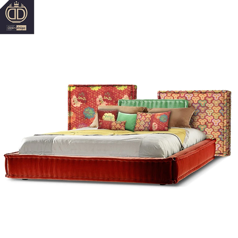 high end new design mix pupal colourful bed designer multiple colour cushions roche bobois bois mah jong bed