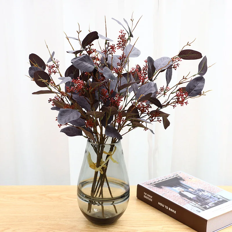 Новый Модный свадебный искусственный букет для невесты, искусственные листья эвкалипта, стебель ветки