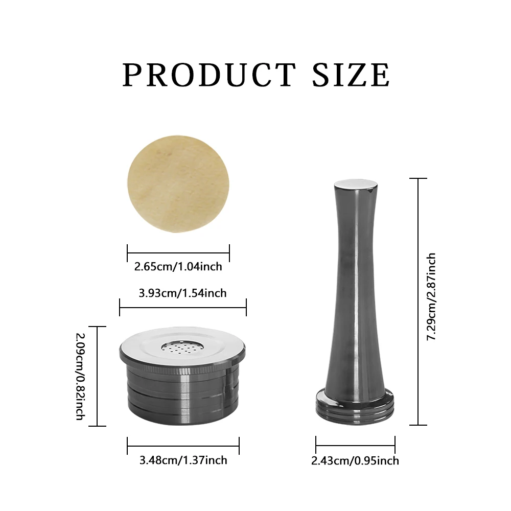 3Pods 1Tamper Set Reusable Coffee Pod Refillable Coffee Capsule Compatible With DETAL Q NDIQ7323 DETALQ MILKQOOL LAVAZZA EP MINI