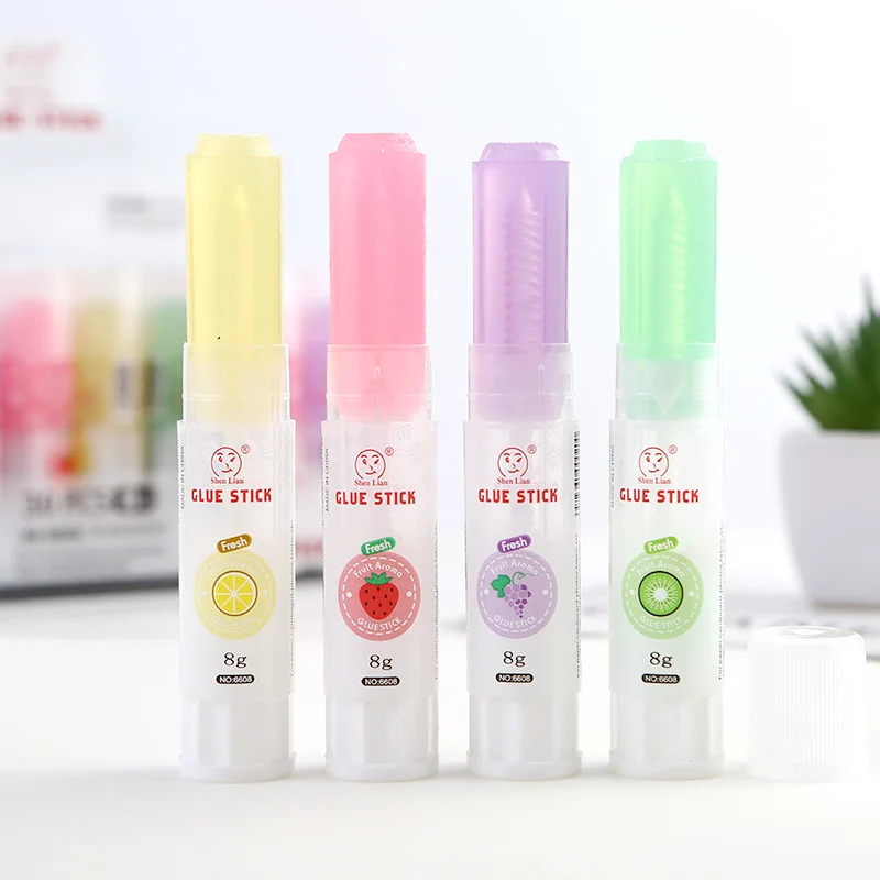 Wholesale Non-toxic Colorful Glue Stick with Fruity Odour and Custom LOGO for Kids Stationery