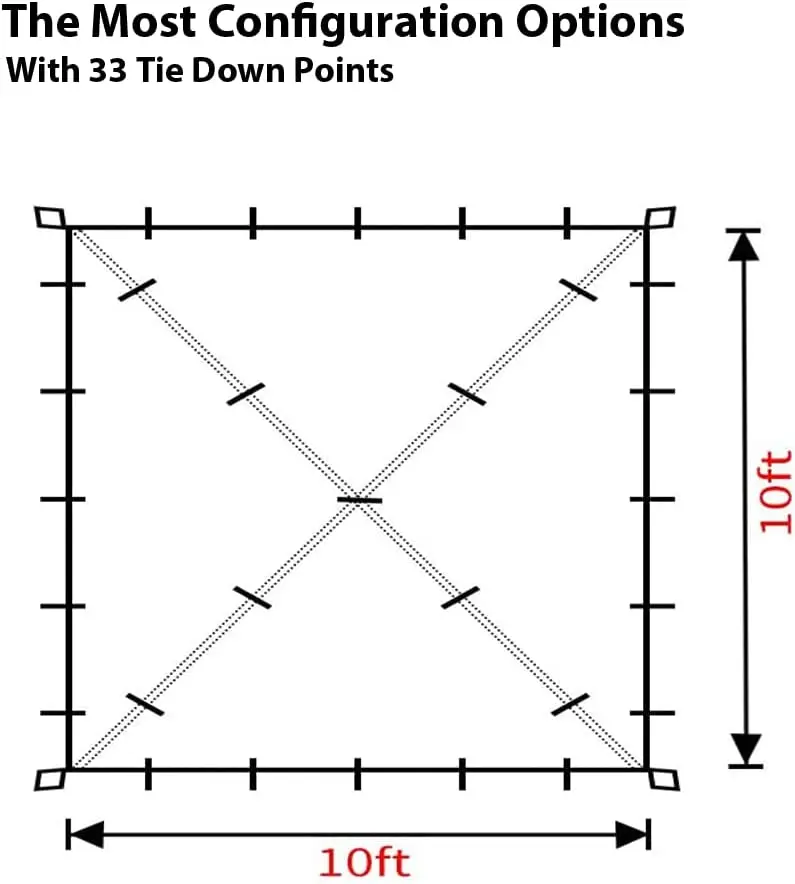 WOQI Outdoor Camping Family Tent Oxford Tarp Waterproof Lightweight Sun Protection Arm Green Tarp Rain Fly