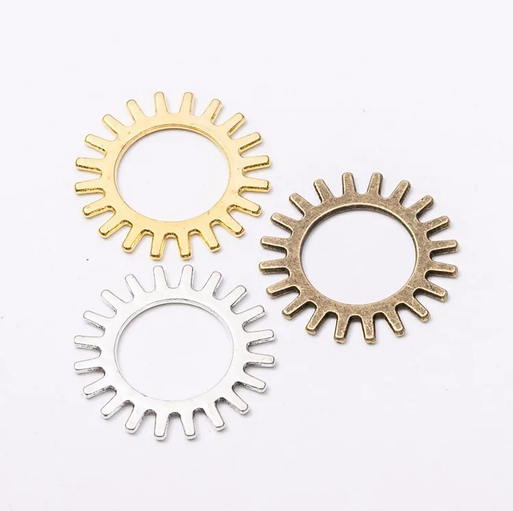 Fashion custom steampunk metal mixed color gears charms ornaments for jewelry supplies making