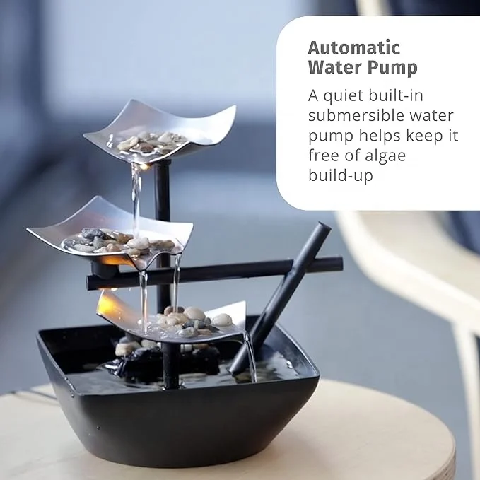Tabletop Water Fountain Home Decor Soothing Sound Machine Indoor Zen Relaxation for Office Living Room or Bedroom