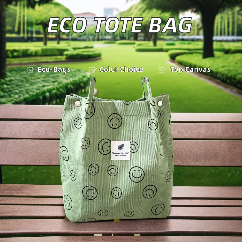 Personalized Teacher Grandma Canvas Tote Bags Cheap Embroidered Blank Corduroy Totes Interior Pockets Custom Gift Bags