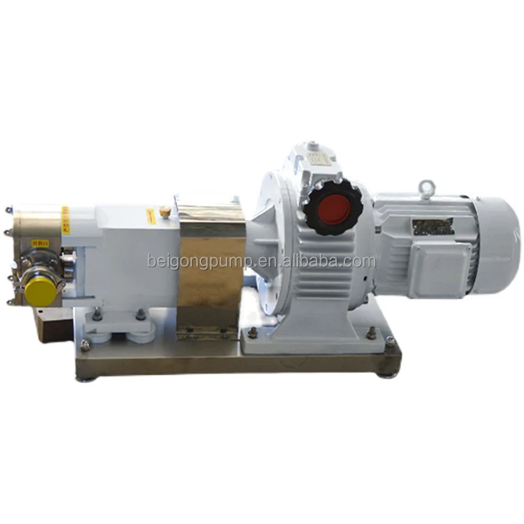 Stainless Steel 2-3 Lobe Cam Rotary Pump Motor Powered Transfer Gear Type Pump for Water Edible Oil Juice Jam Sauce