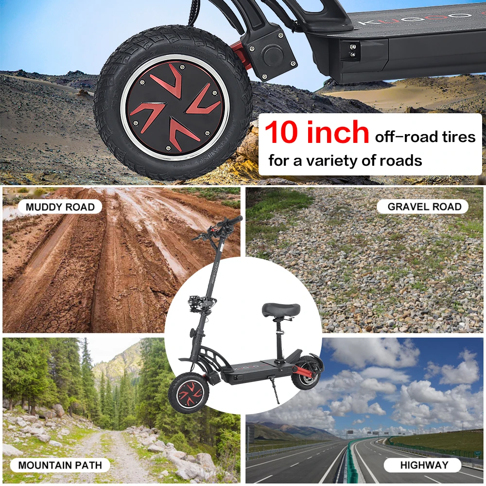 EU PL Warehouse Genuine Kugoo G Booster 23ah 1600w With Seats Dual Motor powerful adult Kugoo electric scooter