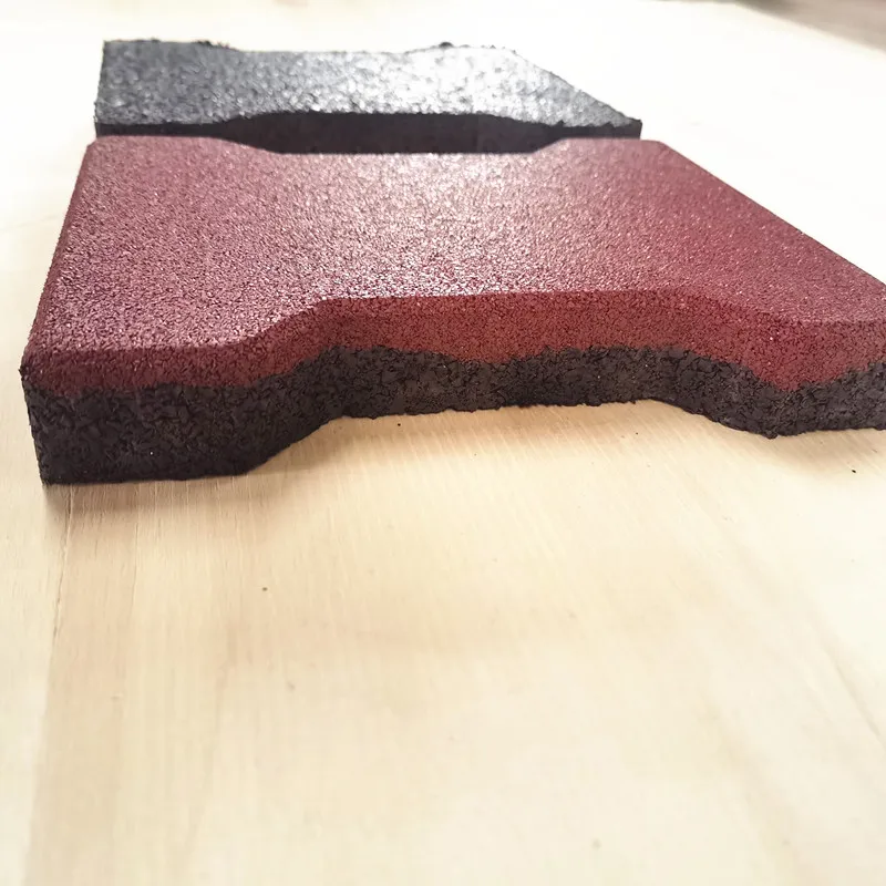 China factory outdoor I shaped rubber tiles interlocking rubber paver bricks