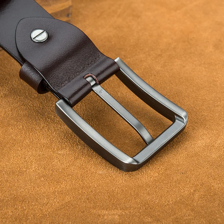Factory Wholesale Low MOQ  Italian designer full graingeniune  leather Cowhide Genuine Leather Custom Men Pin Buckle Belt