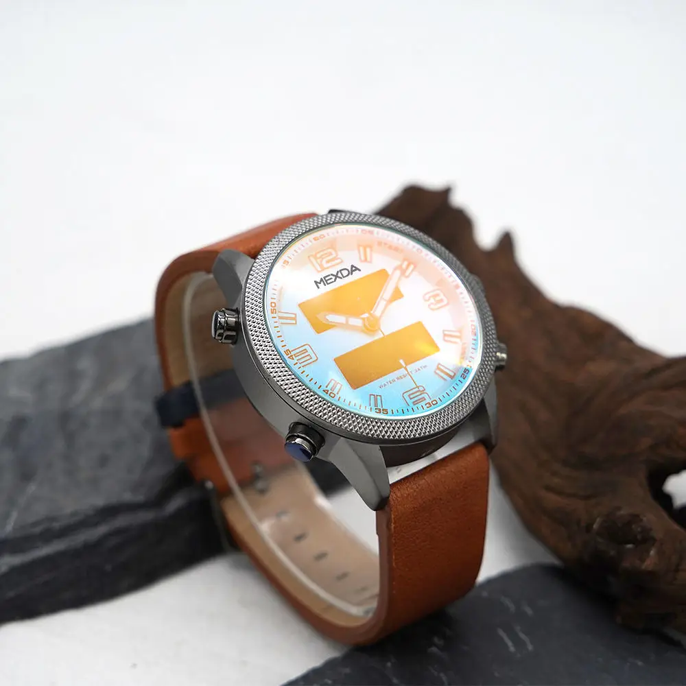 Mexda Hot Sales High Quality Fashionable Jelly Leather Watch Trendy Custom Sports Digital Dial Quartz Watch Simple